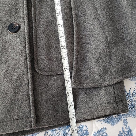 BCBG Generation Wool Blend Double Breasted Gray Cape Jacket - Picture 8 of 11